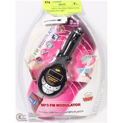 MP3 VEHICLE PLAYER TURNS YOUR FM RADIO INTO MP3