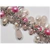 Image 1 : 4) STERLING SILVER PEARL & ROSE QUARTZ BRACELET