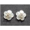 Image 1 : 8) 14K Y. GOLD MOTHER OF PEARL DIAMOND EARRINGS