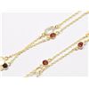 Image 1 : 9) STERLING SILVER GOLD PLATED GEMSTONE NECKLACE