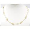 Image 2 : 9) STERLING SILVER GOLD PLATED GEMSTONE NECKLACE