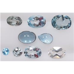 10) GENUINE BLUE TOPAZ GEMSTONES