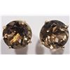 Image 1 : 11) 10K YELLOW GOLD SMOKEY TOPAZ STUD EARRINGS