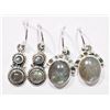 Image 1 : 15) SET OF 2 STERLING SILVER LABRADORITE EARRINGS