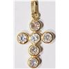 Image 1 : 17) 10K YELLOW GOLD WHITE TOPAZ CROSS PENDANT