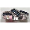 Image 2 : 19) STERLING SILVER BLUE AND WHITE DIAMOND RING