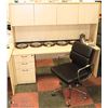Image 1 : OFFICE DESK WITH HUTCH AND BLACK LEATHERETTE