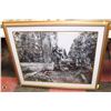 Image 1 : LARGE FRAMED RAILROAD/FORESTRY PICTURE