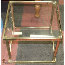 METAL AND GLASS END TABLE