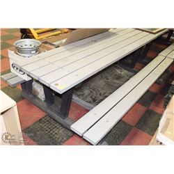 FULL SIZE WOOD AND METAL PICNIC TABLE