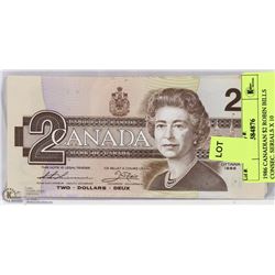 1986 CANADIAN $2 ROBIN BILLS CONSEC. SERIALS X 10
