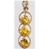 Image 1 : 30) 14K Y. GOLD YELLOW SAPPHIRE & DIAMOND PENDANT