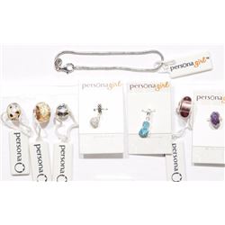 31) 7 ST. SILVER & BLACK LABEL BEADS W/ BRACELET