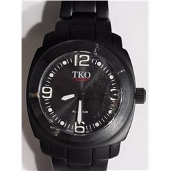 32) TKO MEN'S BLACK STAINLESS STEEL ORLOGI WATCH