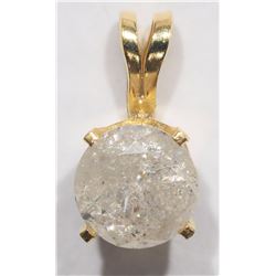 33) 18K YELLOW GOLD DIAMOND SOLITAIRE PENDANT
