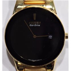 35) CITIZEN ECO-DRIVE MEN'S BLACK FACE WATCH