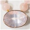 Image 1 : 36) 18K Y.GOLD CLASP ROSE QUARTZ NECKLACE WITH