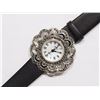 Image 2 : 38) NOBEL WOMENS MARCASITE GENUINE LEATHER WATCH