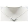 Image 2 : 39) 10K WHITE GOLD SAPPHIRE & DIAMOND 16" NECKLAC