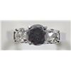 Image 1 : 40) 14K WHITE GOLD BLACK & 2 WHITE DIAMOND RING