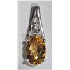 Image 1 : 41) STERLING SILVER CITRINE & 3 DIAMOND PENDANT