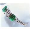 Image 2 : 42) 14K WHITE GOLD EMERALD AND DIAMOND RING