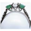 Image 3 : 42) 14K WHITE GOLD EMERALD AND DIAMOND RING