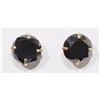 Image 1 : 46) 14K YELLOW GOLD BLACK DIAMOND STUD EARRINGS