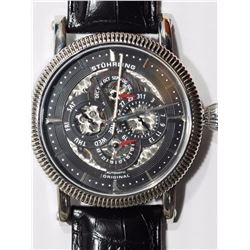 47) STUHRLING ORIGINAL AUTOMATIC MENS BLACK WATCH