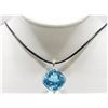Image 2 : 49) 14K YELLOW GOLD LARGE BLUE TOPAZ NECKLACE