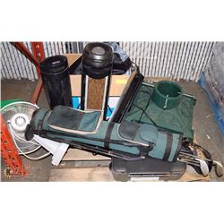 PALLET OF ELECTRONICS INCL RADIOS, RADIOS, FAN,.