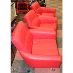 3 RED CHAIRS