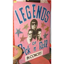 LARGE WOOD LEGENDS WALL HANGING WITH ELVIS