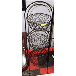 3 TIER WROUGHT IRON FRUIT STAND