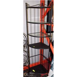 CORNER WROUGHT IRON 6' WITH GLASS SHELF