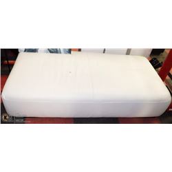 LARGE WHITE LEATHERETTE OTTOMAN 64"LX32"WX12" DEEP