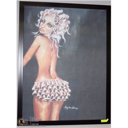 FRAMED ANGELINA WRONA PRINT "DOIN' THE DISHES".