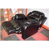 Image 2 : BLACK LEATHERETTE RECLINING SOFA CHAIR