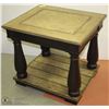 Image 1 : WOOD LIVING ROOM END TABLE WITH SHELF.