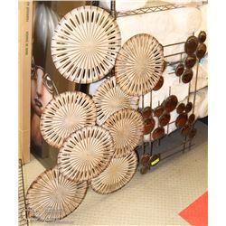 PAIR OF METAL WALL HANGINGS