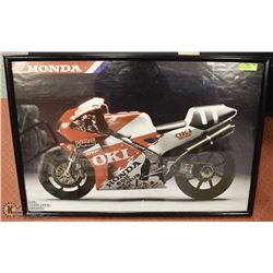 HONDA RACING SPORTBIKE PICTURE FRAMED 25"x37"