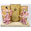 Image 1 : VINTAGE PORCELAIN GEISHAS LAMP 14"X11"TALL