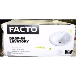 NEW DROP IN ROUND SINK 19"X19:"