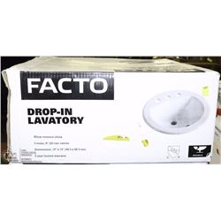 NEW DROP IN ROUND SINK 19"X19:"