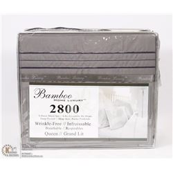 BAMBOO HOME LUXURY 4PC DARK GREY SHEET SET 2800