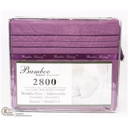 BAMBOO HOME LUXURY 4PC PURPLE SHEET SET 2800