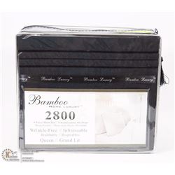BAMBOO HOME LUXURY 4PC BLACK SHEET SET 2800