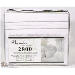 BAMBOO HOME LUXURY 4PC WHITE SHEET SET 2800