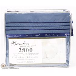 BAMBOO HOME LUXURY 4PC NAVY SHEET SET 2800