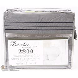 BAMBOO HOME LUXURY 4PC DARK GREY SHEET SET 2800